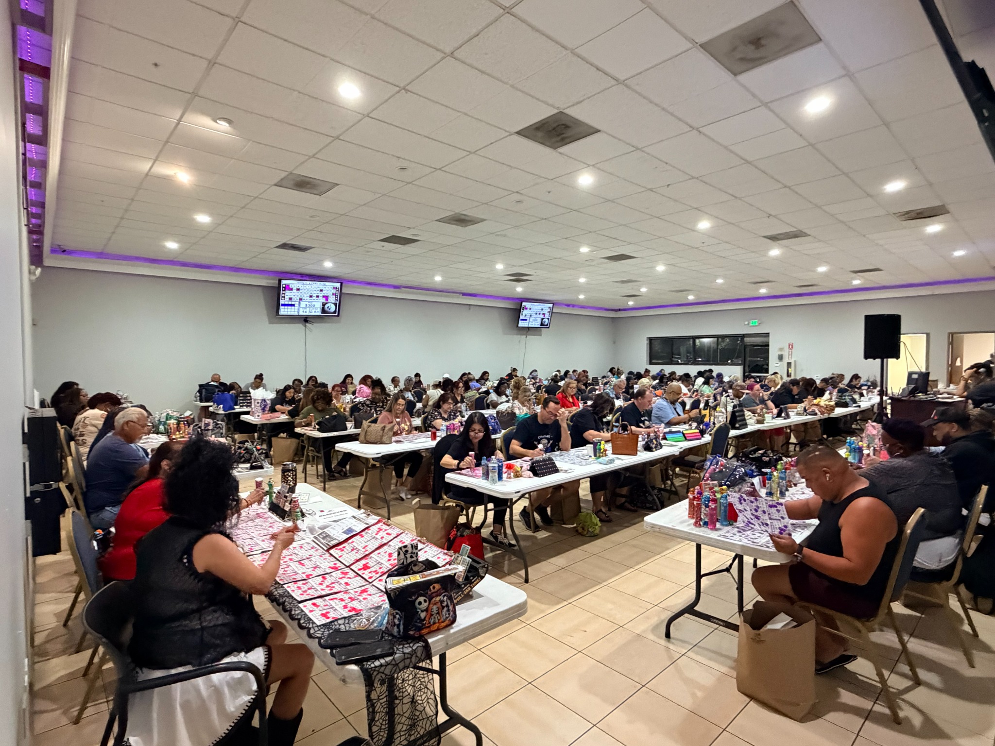 Bingo guests enjoying a community session