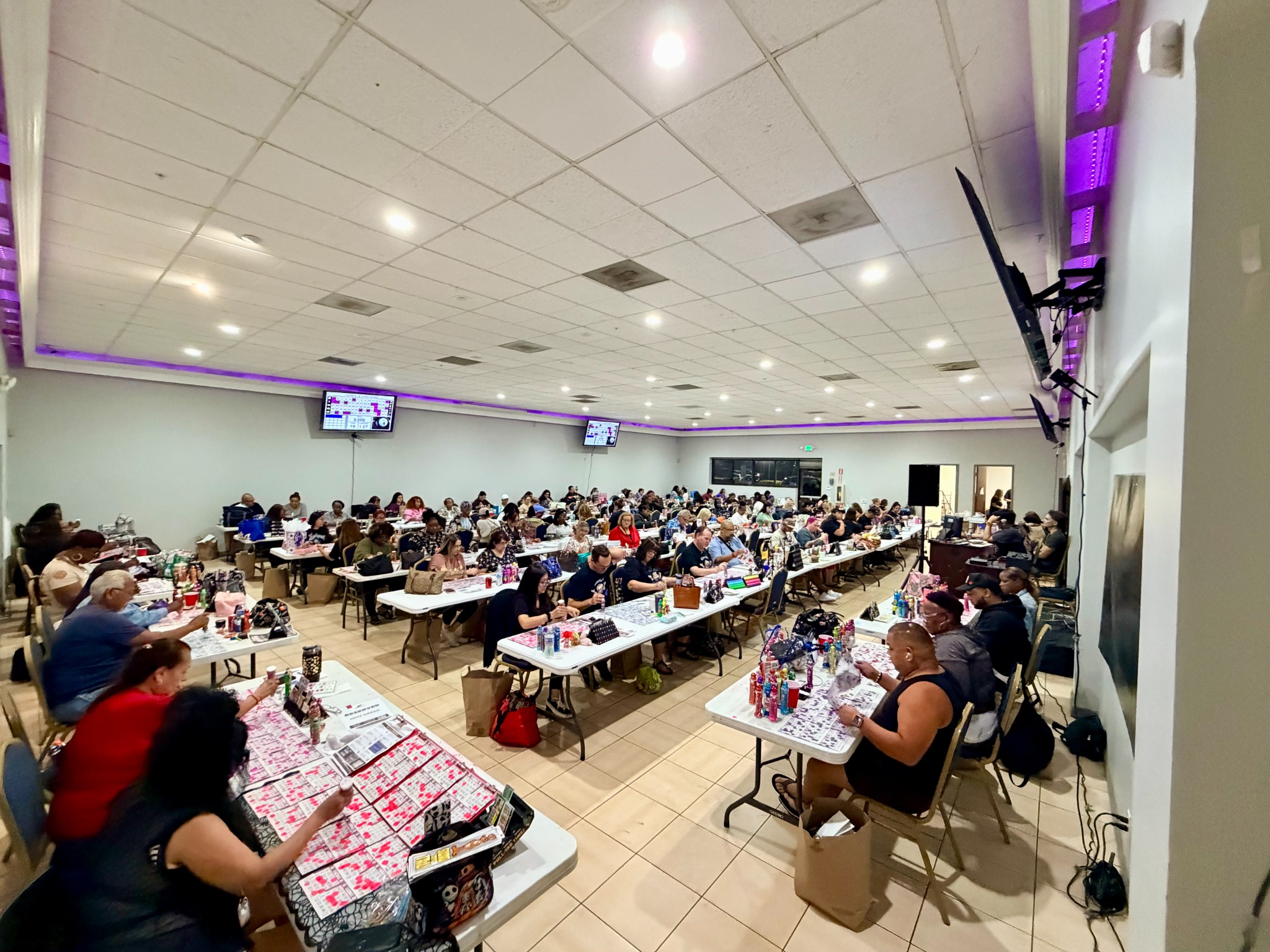 Guests playing bingo together in Pasadena