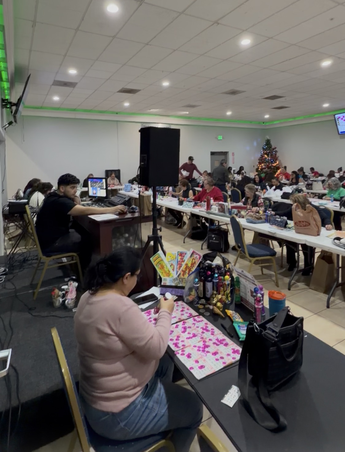 A festive community bingo gathering