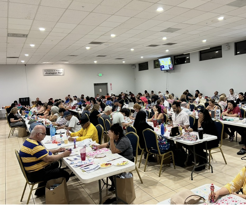 Community members enjoying bingo night